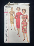 1950's Simplicity 3065 Sewing Pattern - Adult Dresses, Collar and Scarf
