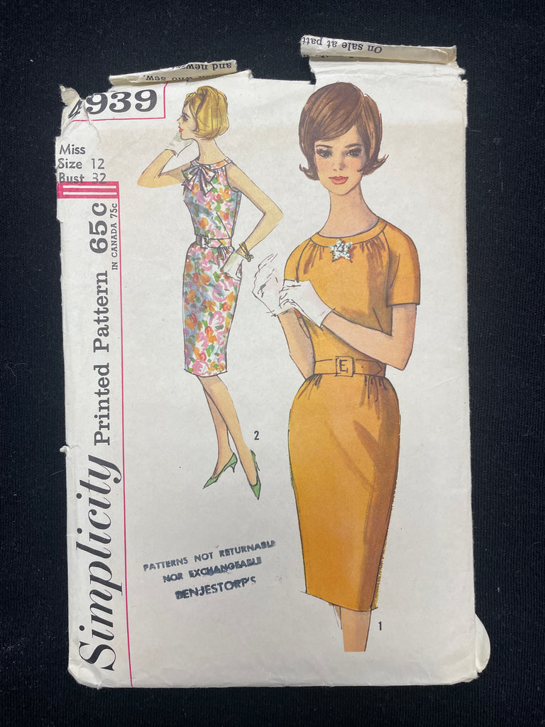 1960's Simplicity 4939 Sewing Pattern