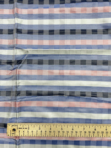 1+ YD Tie Silk Yarn-Dyed Plaid - Royal Blue, Pink, Navy Blue and White