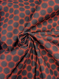 4 3/4 YD Cotton - Large Black Dots on Small Orange Dots