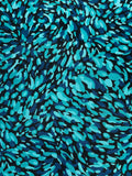Polyester Vintage - Teal, Blue and Aqua on Black