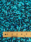 Polyester Vintage - Teal, Blue and Aqua on Black