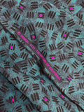 Polyester Vintage - Teal Green with Black and Hot Pink