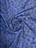 Polyester Vintage - Royal Blue with Black