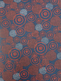 2 3/4 YD Quilting Cotton - Red Rings and Dots and White Dots on Navy Blue