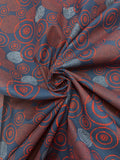 2 3/4 YD Quilting Cotton - Red Rings and Dots and White Dots on Navy Blue