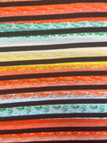 Poly/Cotton Knit - Multi Mottled Colors with Black Stripes