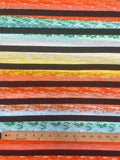 Poly/Cotton Knit - Multi Mottled Colors with Black Stripes