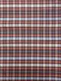 2 1/8 YD Tie Silk Yarn-Dyed Plaid - Red, Blues and Gray