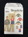 2000 Simplicity 9347 Sewing Pattern - Child's Pullover Jacket or Vest