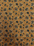 3 YD Quilting Cotton - Flowers and Leaves on Mottled Tan