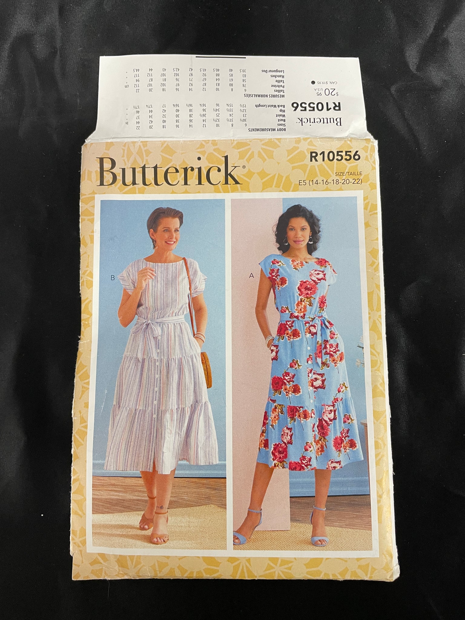 2020 Butterick 10556 Pattern - Dress FACTORY FOLDED
