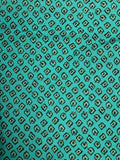 Cotton/Poly Vintage - Teal Green with Black and Gold Concentric Squares