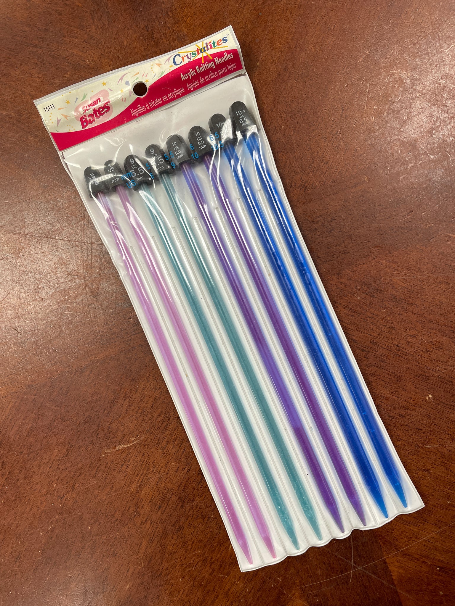Knitting Needles Set of 4 Pair Acrylic - Sizes 8-10.5 (5-6.5 mm)