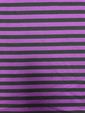 4 1/8 YD Polyester Yarn-Dyed Stripes - Purple and Black