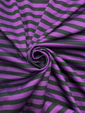 4 1/8 YD Polyester Yarn-Dyed Stripes - Purple and Black