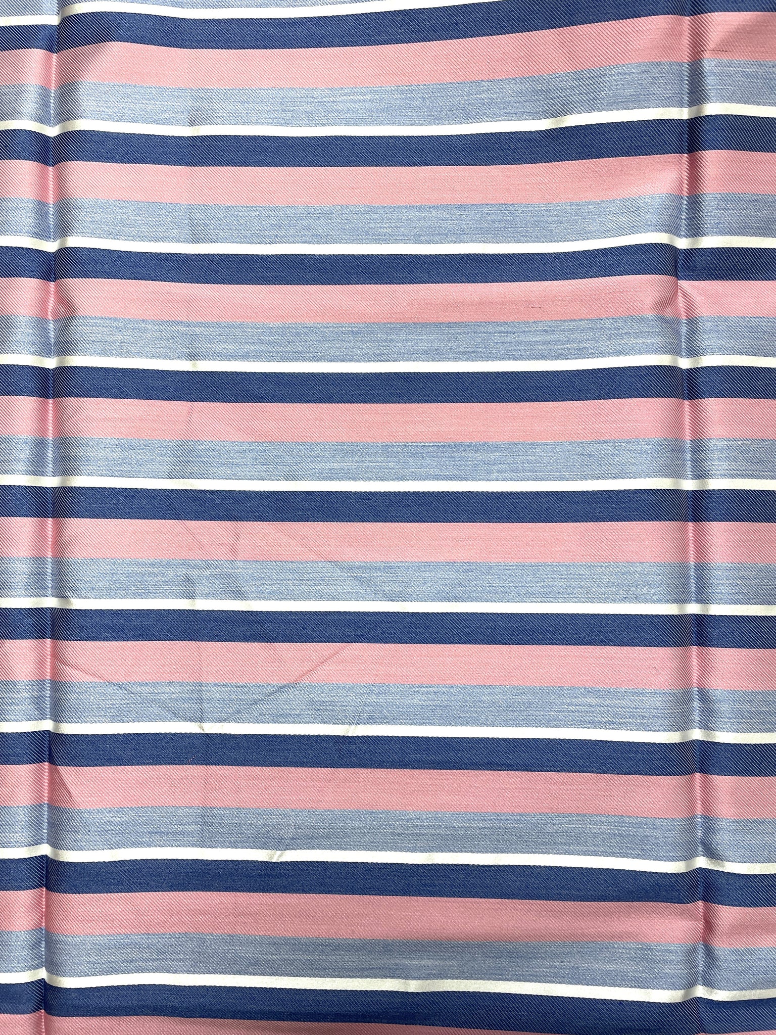 2 1/8 YD Tie Silk Yarn-Dyed Stripes - Pink, Blues, and White