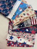 Quilting Cotton Mystery Scrap Remnant Bundle - Patriotic Prints 1 POUND