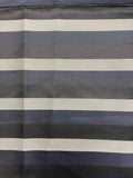 2 1/8 YD Tie Silk Yarn-Dyed Stripes - Navy Blue, Black and Gray