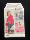 2017 Simplicity 8312 Sewing Pattern - Baby Accessories FACTORY FOLDED