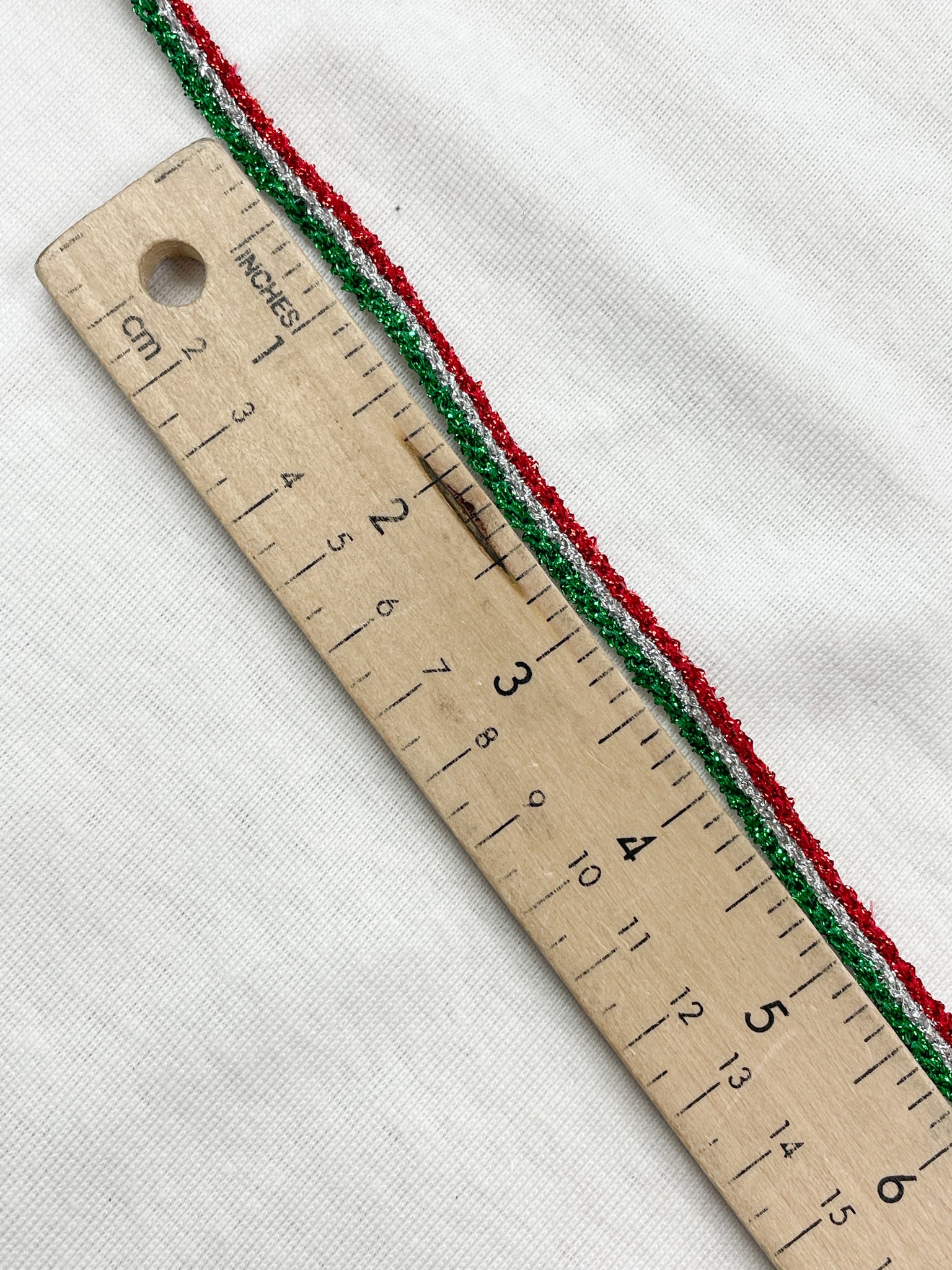 3 YD Metallic Trim - Red, Silver and Green Sparkle