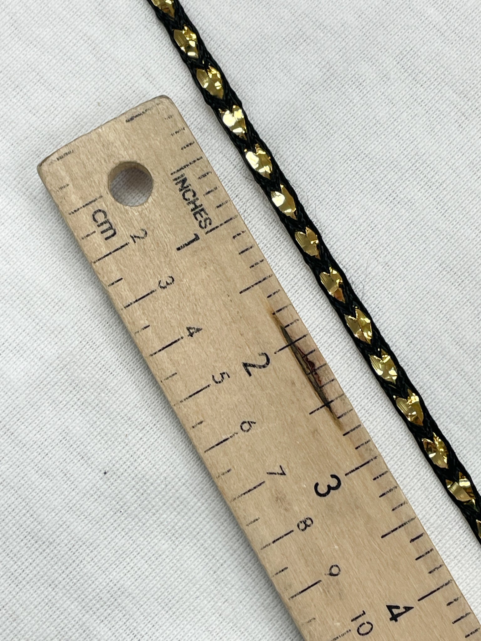 Polyester and Metallic Trim-by-the-Yard Vintage - Black with Gold Lurex