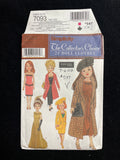 2002 Simplicity 7093 Sewing Pattern - Doll Dresses FACTORY FOLDED