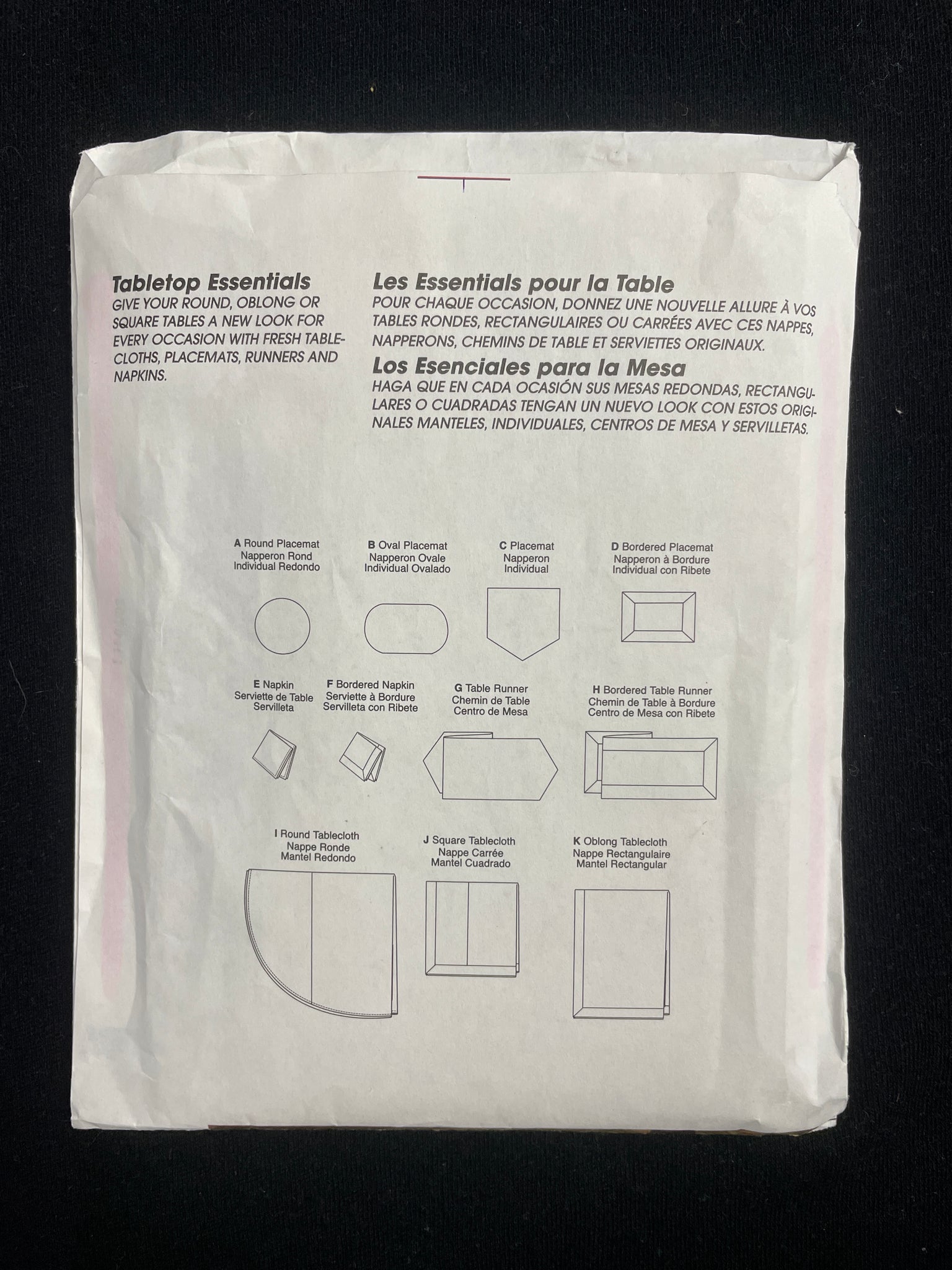 2007 McCall's 5439 Sewing Pattern - Table Linens FACTORY FOLDED
