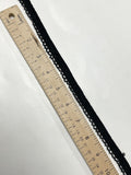 Beaded Elastic Trim By-the-Yard - Black with Black Pearl Beads