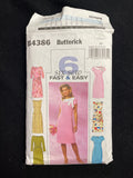 2004 Butterick 4386 Sewing Pattern - Adult Dresses FACTORY FOLDED