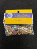 Buttons Plastic Set of 8 - Paw Prints