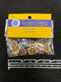 Buttons Plastic Set of 8 - Paw Prints