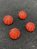 Buttons Plastic Set of 4 - Basketballs 7/16"