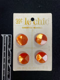 Button Plastic Vintage - Pearlescent Orange