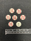 Buttons Plastic Set of 7 - Baseballs 11/16"