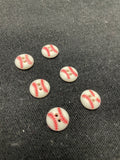 Buttons Plastic Set of 5 or 6 - Baseballs 7/16"