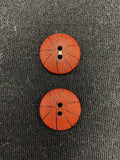 Buttons Plastic Set of 2 - Basketballs 13/16"