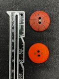 Buttons Plastic Set of 2 - Basketballs 13/16"
