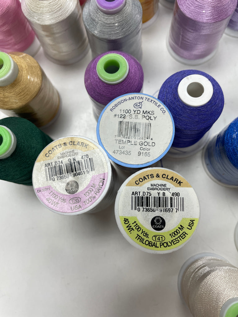 Machine Embroidery Thread Bundle of 30 - Various Colors – Lucky DeLuxe ...