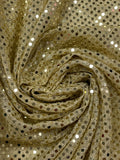 SALE 2 YD Polyester Knit Lurex with Confetti Dot - Gold