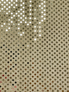 SALE 2 YD Polyester Knit Lurex with Confetti Dot - Gold