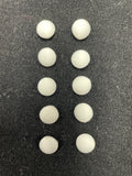 Buttons Covered Set of 10 Vintage - White Matte Satin