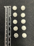Buttons Covered Set of 10 Vintage - White Matte Satin