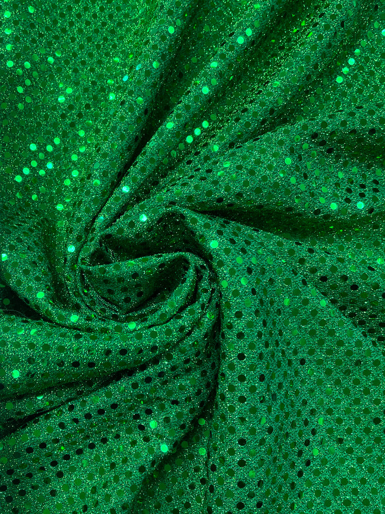 5 YD Polyester Knit Lurex with Confetti Dot - Christmas Green