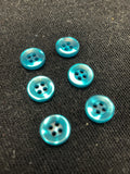 Buttons Plastic Set 6 - Pearlescent Teal