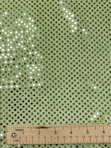 1 7/8 YD Polyester Knit Lurex with Confetti Dot - Celery Green