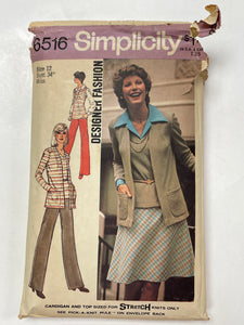 1974 Simplicity 6516 Sewing Pattern and Fabric Bundle