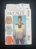 2015 McCall's 7284 Sewing Pattern - Adult Blouses FACTORY FOLDED