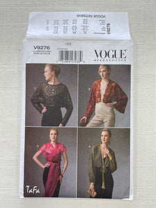 2017 Vogue 9276 Sewing Pattern - Shrugs and Capelet FACTORY FOLDED
