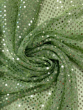 3 3/4 YD Polyester Knit Lurex with Confetti Dot - Light Green